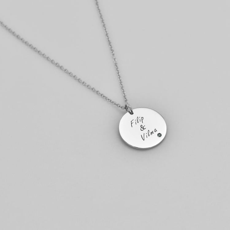 Anhänger aus Gold mit blauen Diamanten und Gravur Cassius 39623