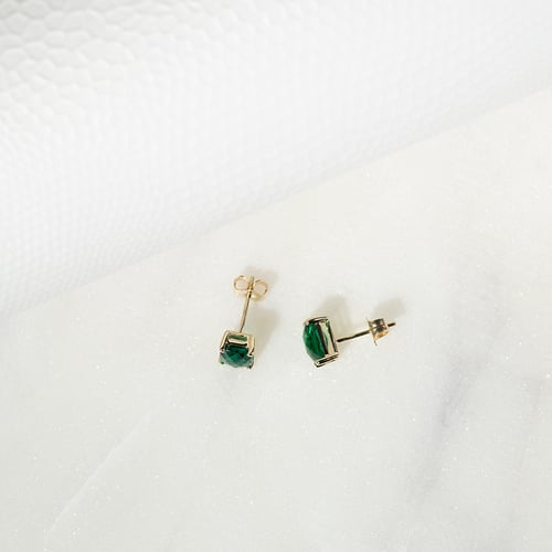 Goldene Ohrringe mit Emerald Smaragden Handan