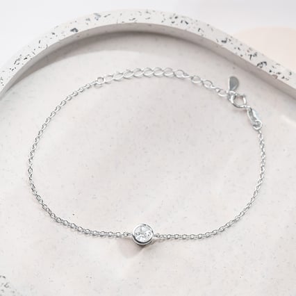 Silbernes Armband mit weißem Topas Arleth