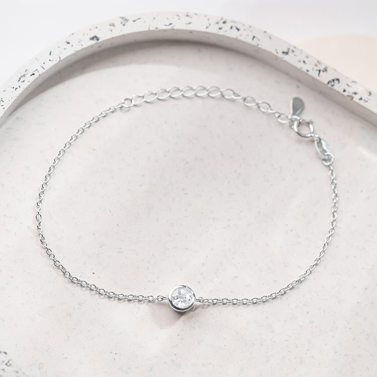 Silbernes Armband mit weißem Topas Arleth 152849