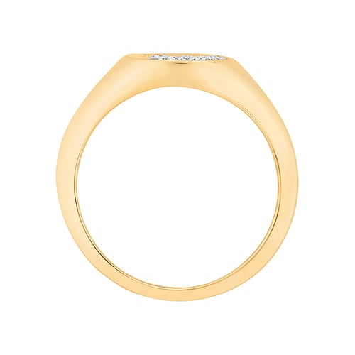 Goldener Siegelring mit einem Diamantstern und Diamanten Jitty