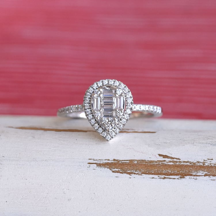 Glänzender Diamantring in Tropfenform Anastasiya 85316