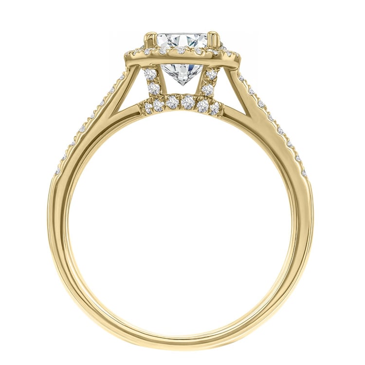 Goldring mit Moissanit und einem Meer von lab-grown Diamanten Adhafera 30172