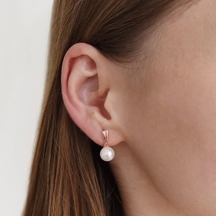 Perlenohrringe aus vergoldetem Silber Nowell