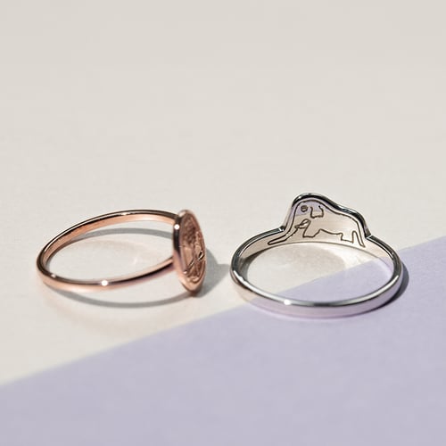 Silberner Ring mit einem versteckten Elefanten Der Kleine Prinz
