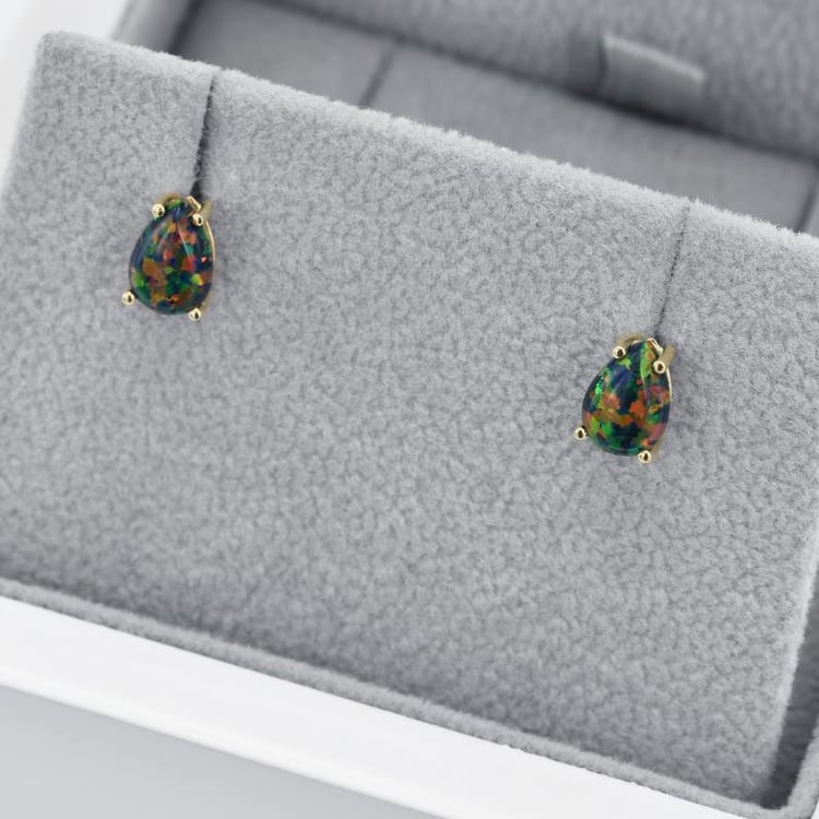 Opal Ohrringe in schwarz 43720