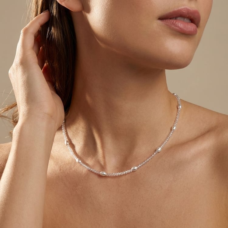 Silberne Perlenkette Ilmar 166302