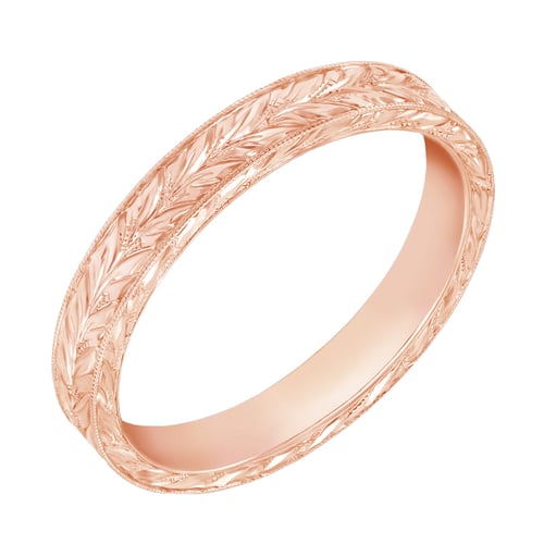 Romantische Vintage-Eheringe aus Gold mit Gravur Hannu