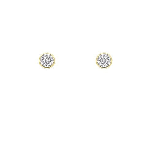 Silberne Ohrstecker mit Diamanten in Bezelfassung Tofine