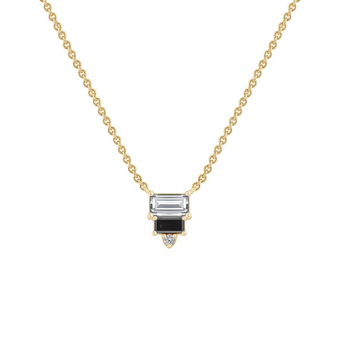 Kette mit Anhänger mit einem Moissanit und Salt and Pepper Diamanten Ivano