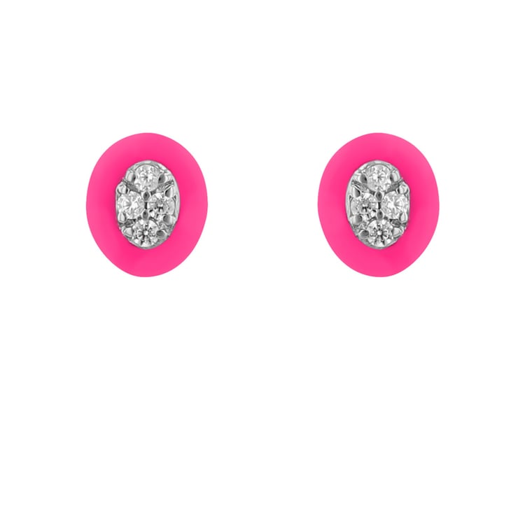 Ovale Ohrstecker aus Keramik mit Lab Grown Diamanten Ethel 120896