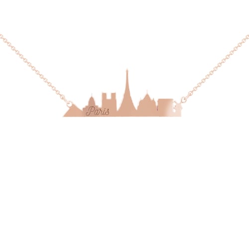 Silberne Kette und Anhänger Stadt Paris