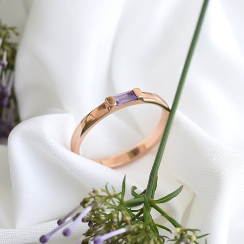 Goldener Ring mit Amethyst Xenia