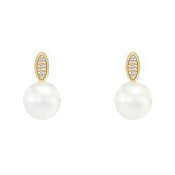 Perlenohrringe aus Gold und mit Diamanten Holis