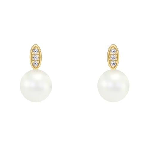 Perlenohrringe aus Gold und mit Diamanten Holis