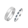 Vintage Trauring mit blauen Diamanten und Komfort Ring Potus