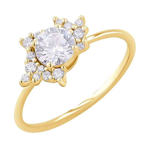Cluster Verlobungsring mit Moissanit und Lab Grown Diamanten Talisha