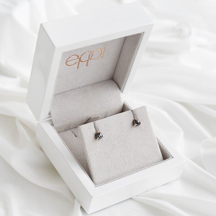 Goldene Ohrringe mit schwarzen Diamanten Raoul 91312