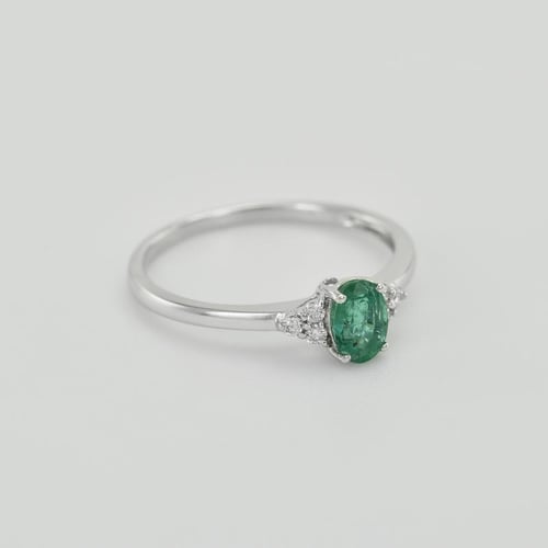 Verlobungsring mit Smaragd und Diamanten Sheldo