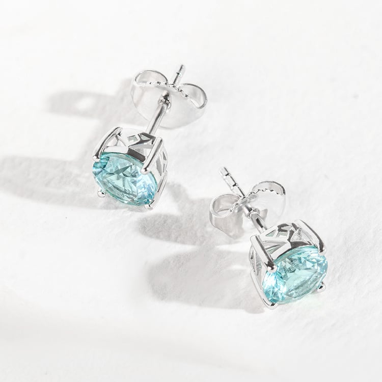 Goldene Ohrstecker mit simuliertem Turmalin 164382