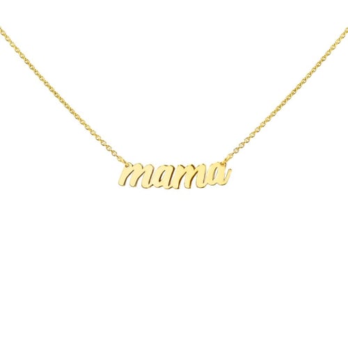 Silberne Halskette mit Aufschrift Mama