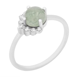 Goldener Ring mit Avanturin und Diamanten Ammiel