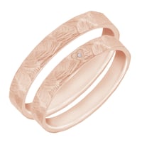 Eheringe mit einem Herz und Diamant Ernie