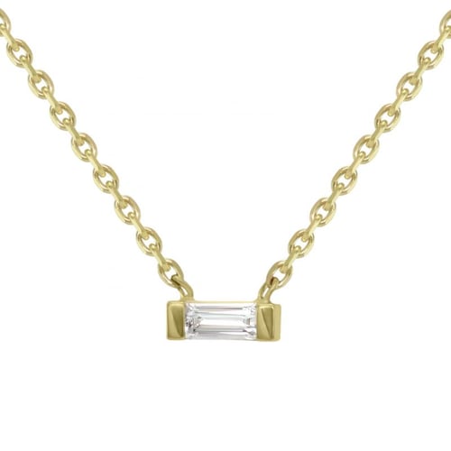 Goldene Kollektion mit weißen Baguette Saphiren Stasia