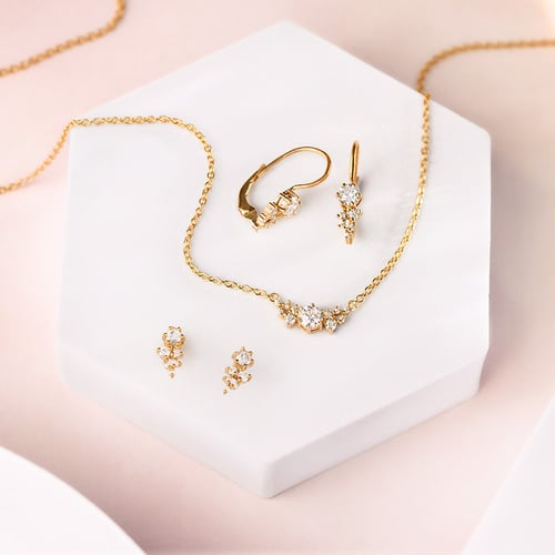 Cluster Halskette mit Lab Grown Diamanten Luna