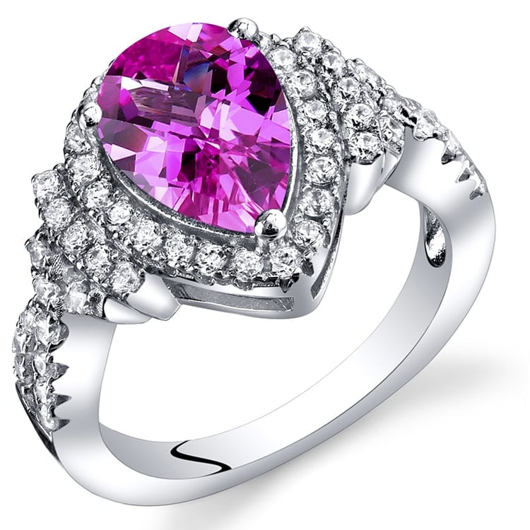 Ring in Silber mit rosa Saphir und Zirkonia Bulia