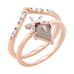 Set mit Salt and Pepper Diamanten und Moissaniten Leony