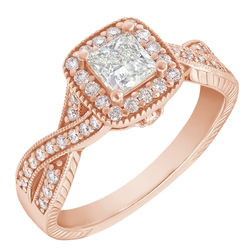 Wunderschöner Diamantring mit Princess Diamanten