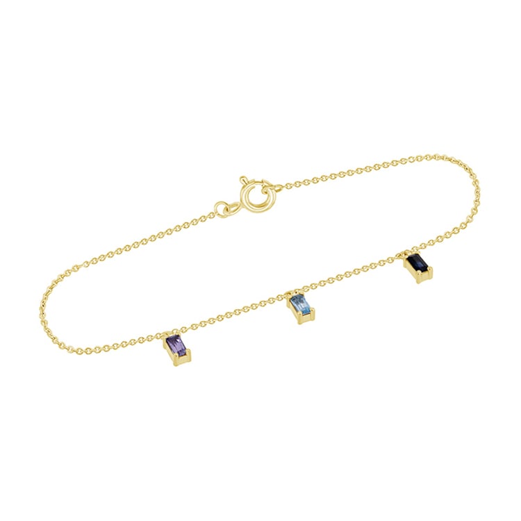 Goldenes Armband mit Saphir, Topas und Tansanit Veera 101953