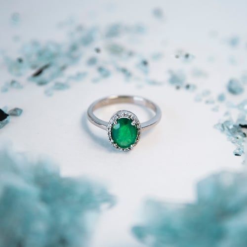 Smaragdring mit Diamanten Arya
