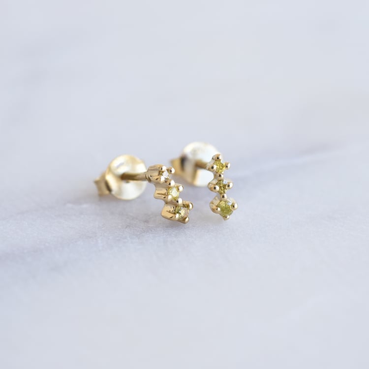 Silberne Ohrringe mit gelben Diamanten Linus 86171