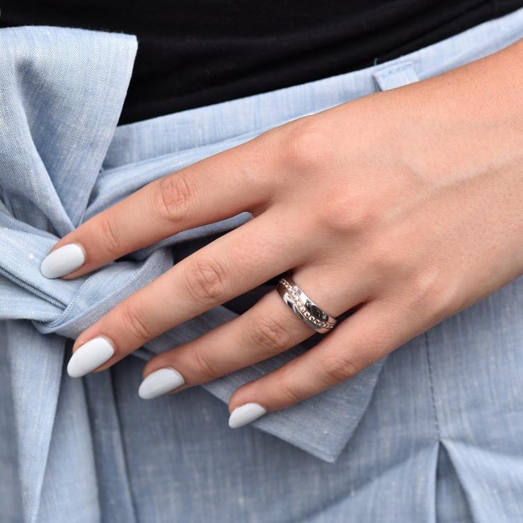 Elegante Trauringe aus Gold in bicolor mit Diamanten Urma 33494