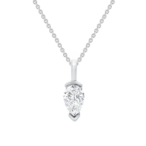 Minimalistischer Anhänger aus Gold mit einem Diamanten in Birnenform Malena