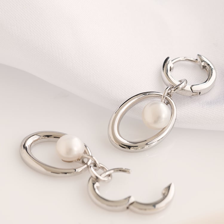 Elegante Perlenohrringe aus Silber Galdi 122416