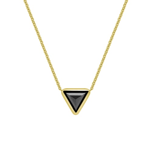 Goldene Halskette mit schwarzem Diamant Baya