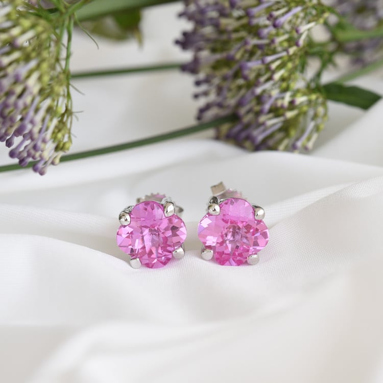 Ohrringe aus Silber mit rosa Saphiren Matylda 82356