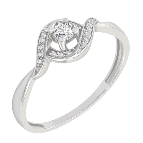Romantischer Silberring mit Lab Grown Diamanten Nurisa