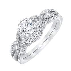 Set Verlobungsring und Eheringe mit Diamanten Dayla