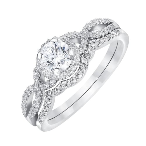 Set Verlobungsring und Eheringe mit Diamanten Dayla