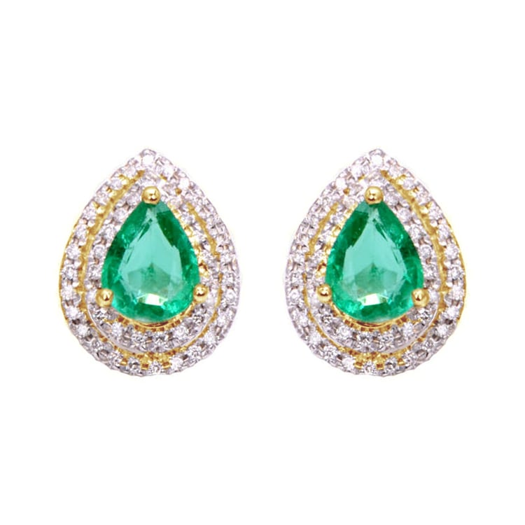 Ohrringe mit Smaragden und Diamanten Katena