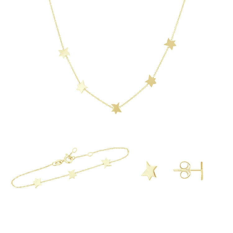 Silbernes Schmuck-Set mit Sternen Der kleine Prinz 122263