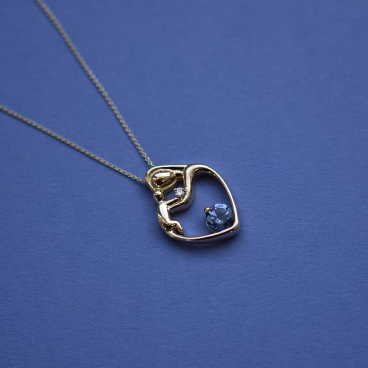 Anhänger Mutter und Kind mit Tansanit und Diamant Ella 38459