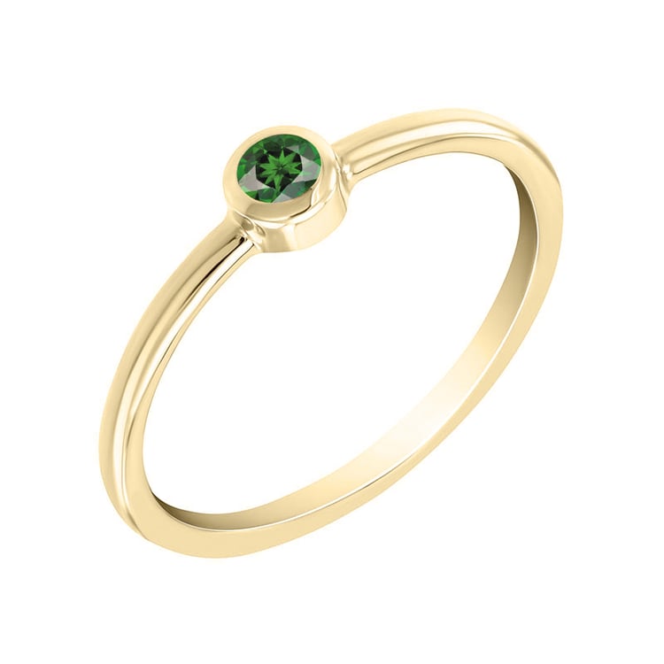 Goldener minimalistischer Ring mit Tsavorit Granat Emilien
