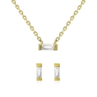 Goldene Kollektion mit weißen Baguette Saphiren Stasia