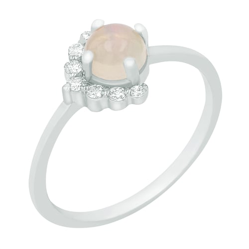 Goldener Ring mit Opal und Diamanten Ammiel