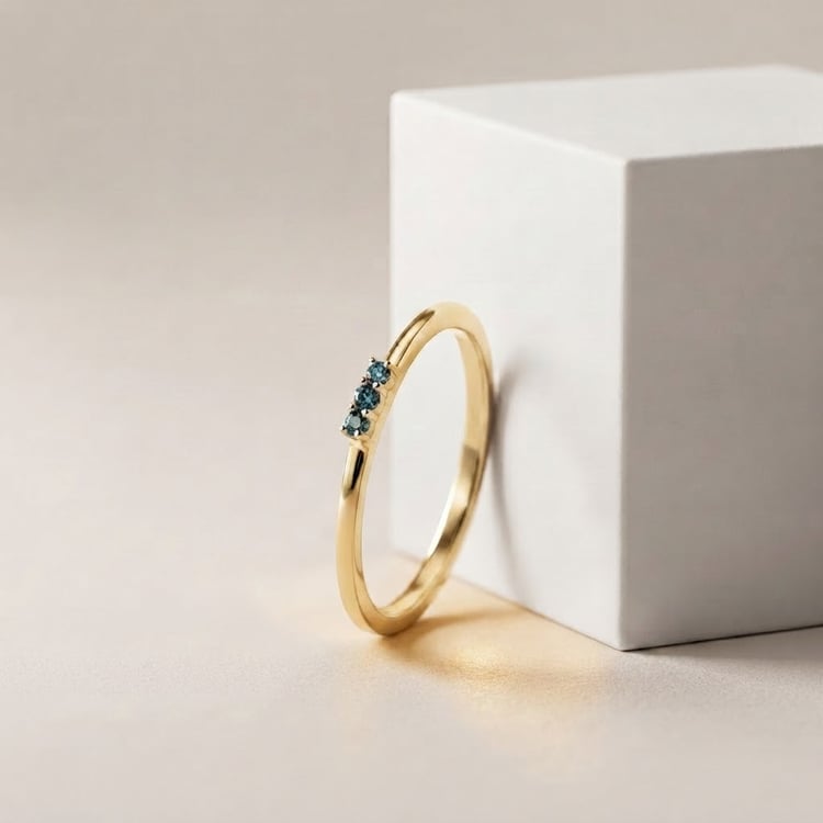 Ring aus Silber mit blauen Diamanten Nicklas 170394